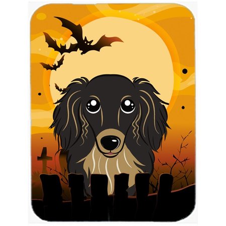 CAROLINES TREASURES Halloween Longhair Black And Tan Dachshund Mouse Pad- Hot Pad and Trivet BB1771MP